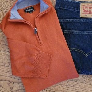 Neiman Marcus Orange Merino Wool Sweater